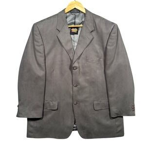 Jeffrey Banks SupraSuede‎ Grey 3-Button Blazer Sport Coat Mens Size 44S